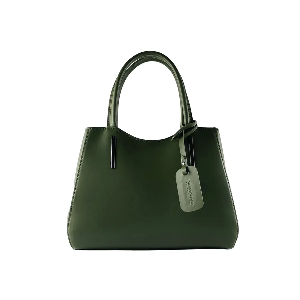 Renato Borzatta Leather Double Strap Shoulder Bag Green