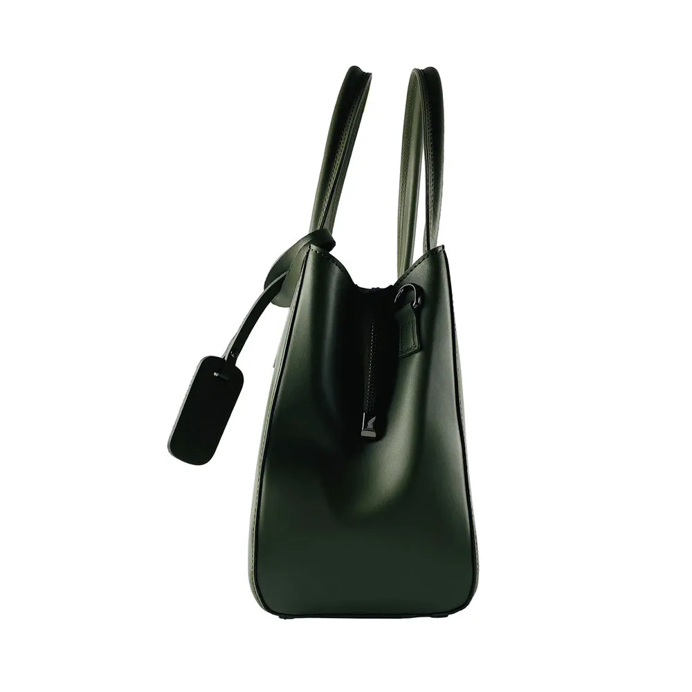 Renato Borzatta Leather Double Strap Shoulder Bag Green