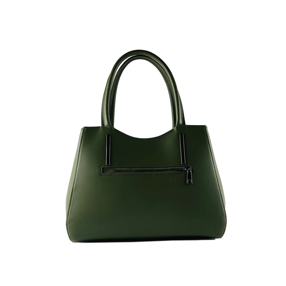 Renato Borzatta Leather Double Strap Shoulder Bag Green