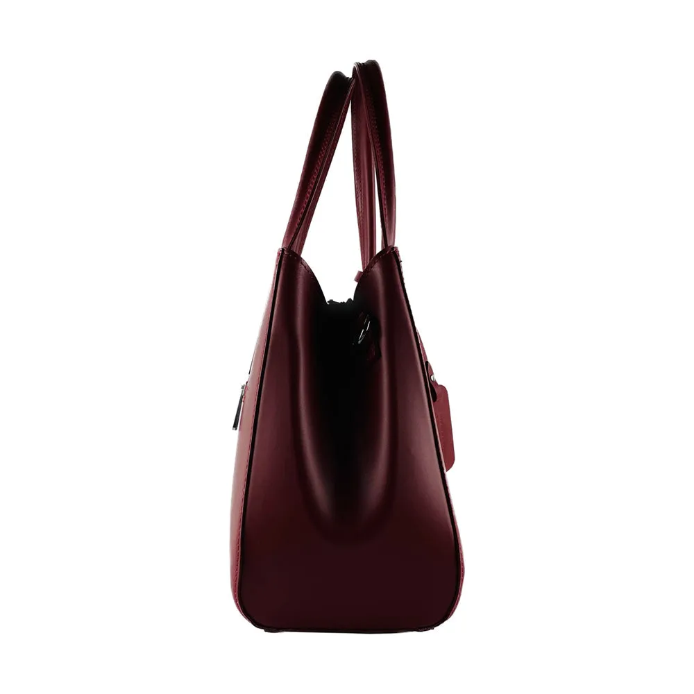 Renato Borzatta Leather Double Strap Shoulder Bag Red
