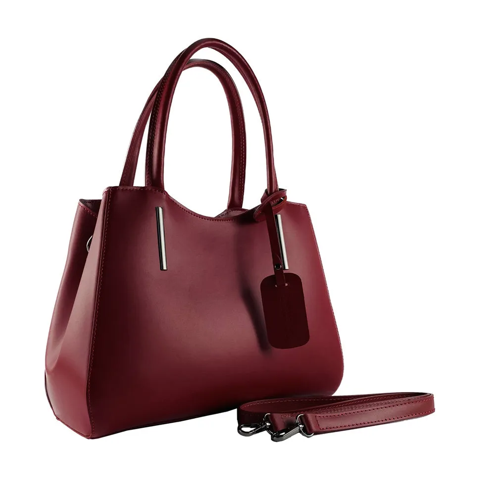 Renato Borzatta Leather Double Strap Shoulder Bag Red