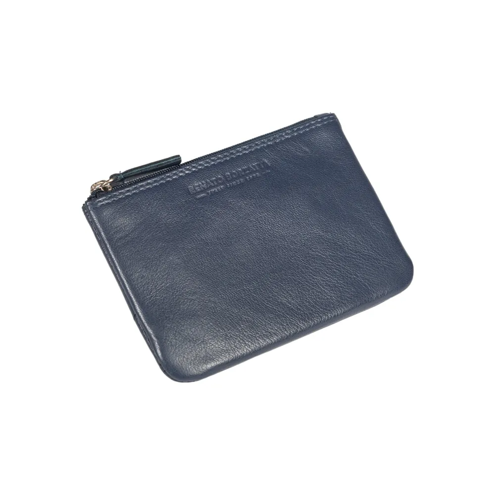 Renato Borzatta Leather Key Holder Coin Purse Blue