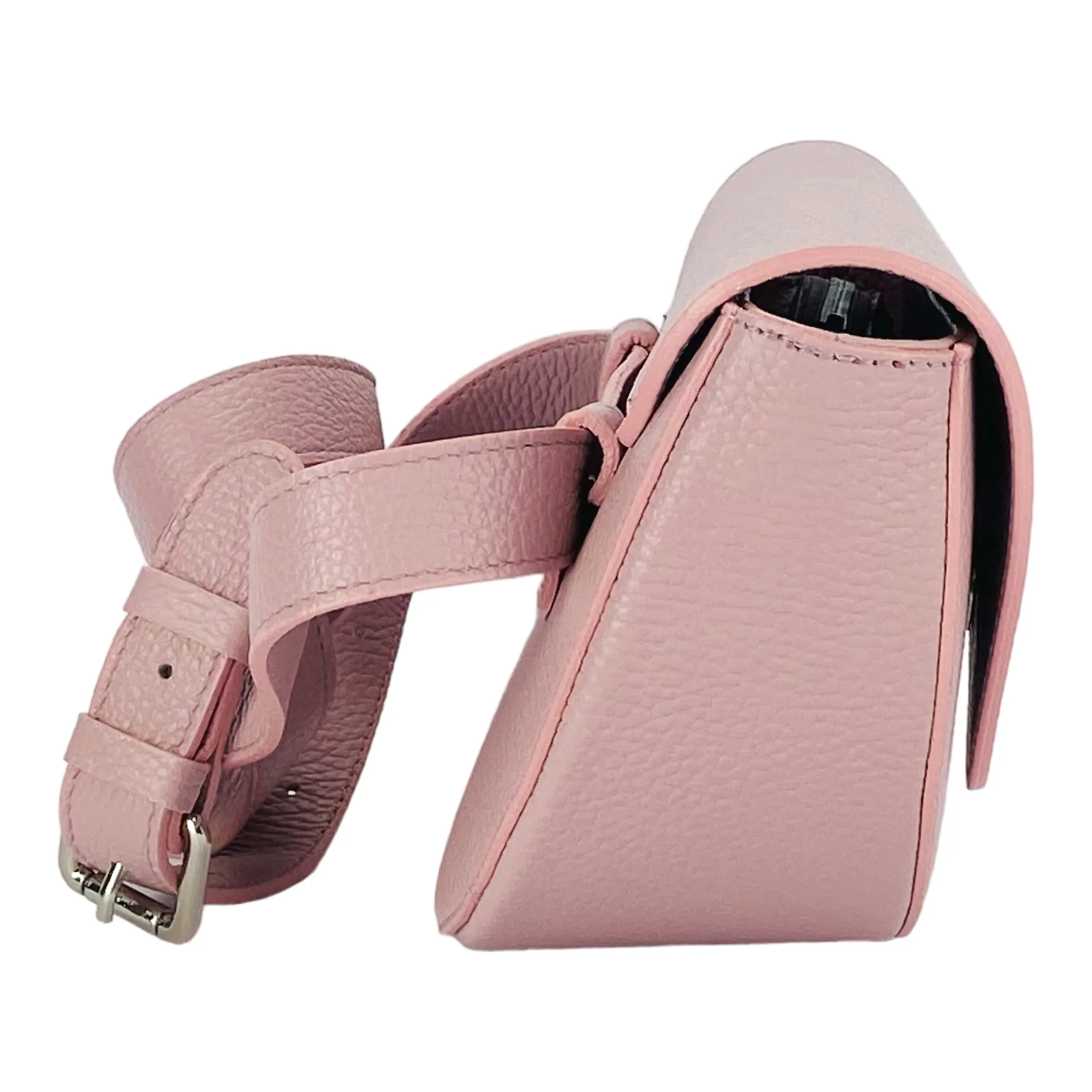 Renato Borzatta leather rounded crossbody waist bag pink