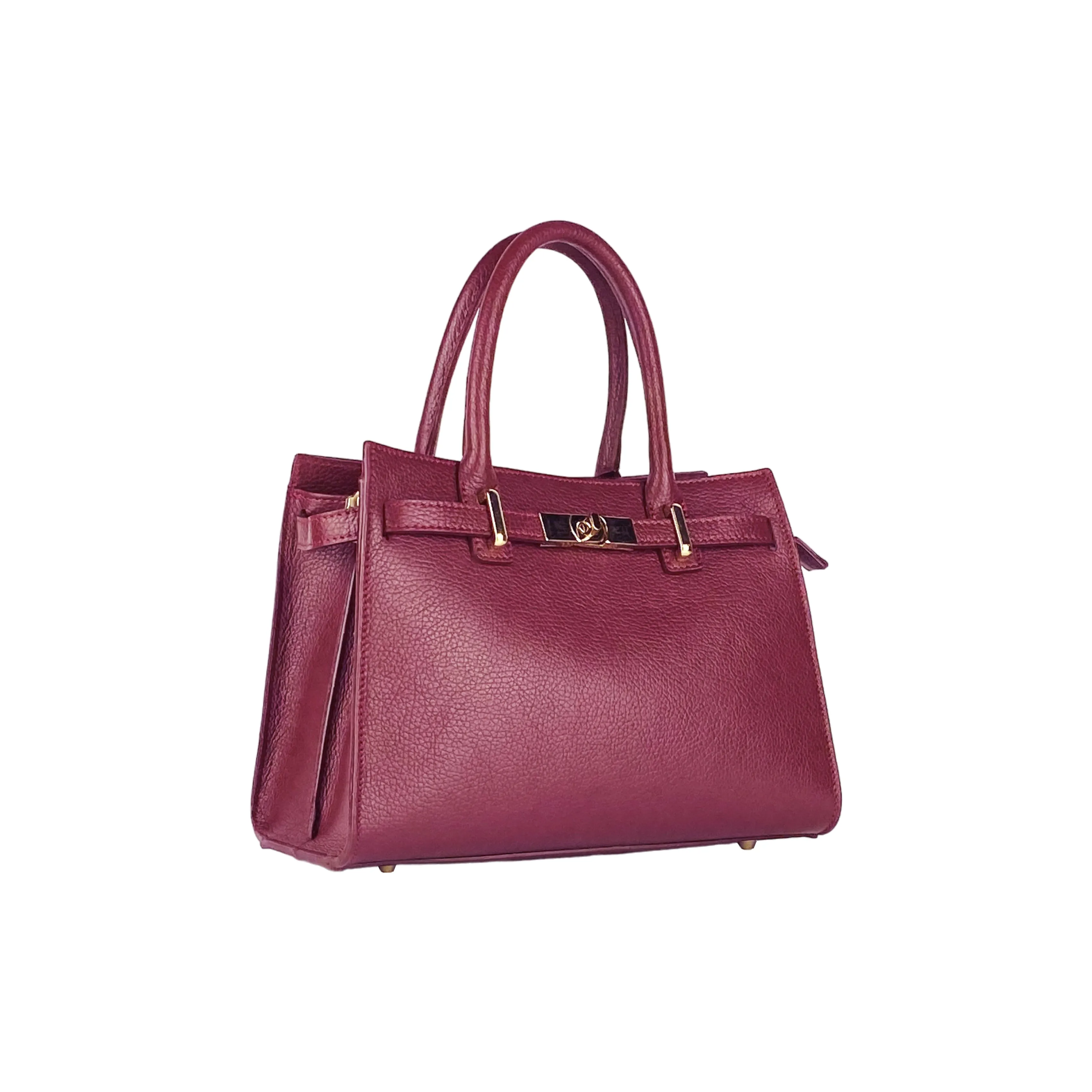 Renato Borzatta leather satchel bag bordeaux red
