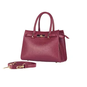 Renato Borzatta leather satchel bag bordeaux red