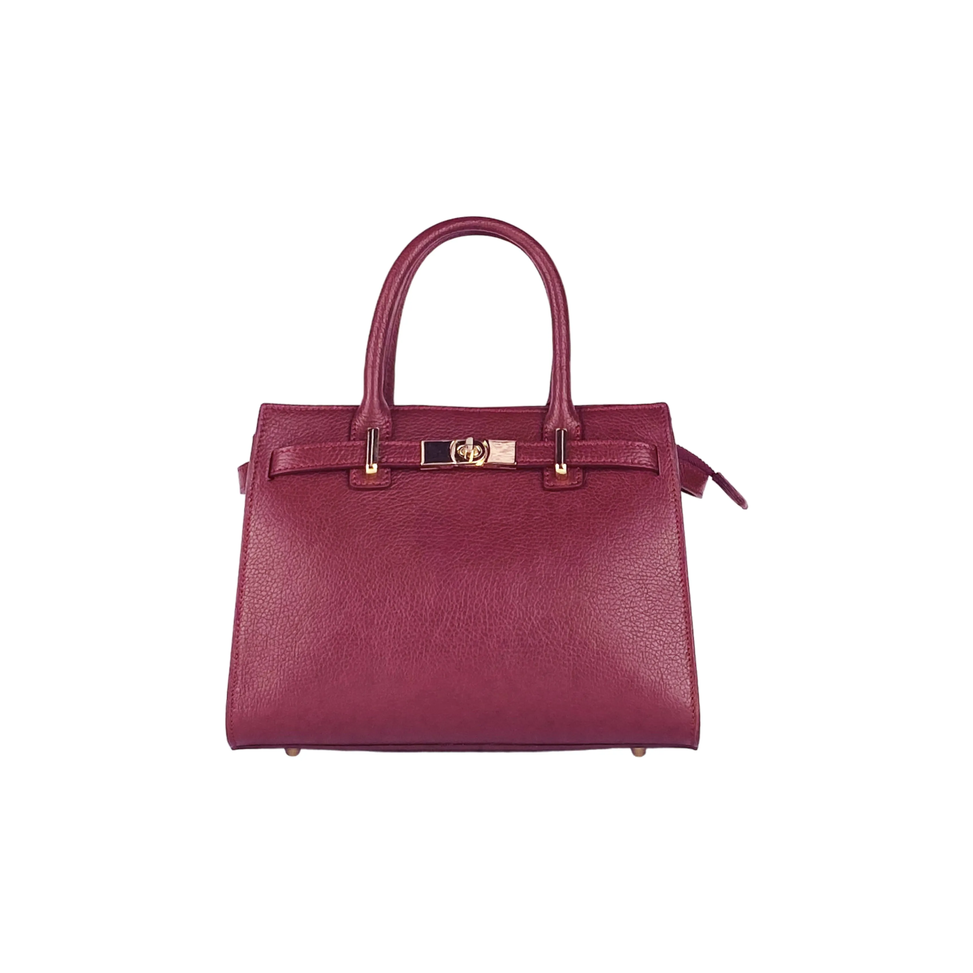 Renato Borzatta leather satchel bag bordeaux red