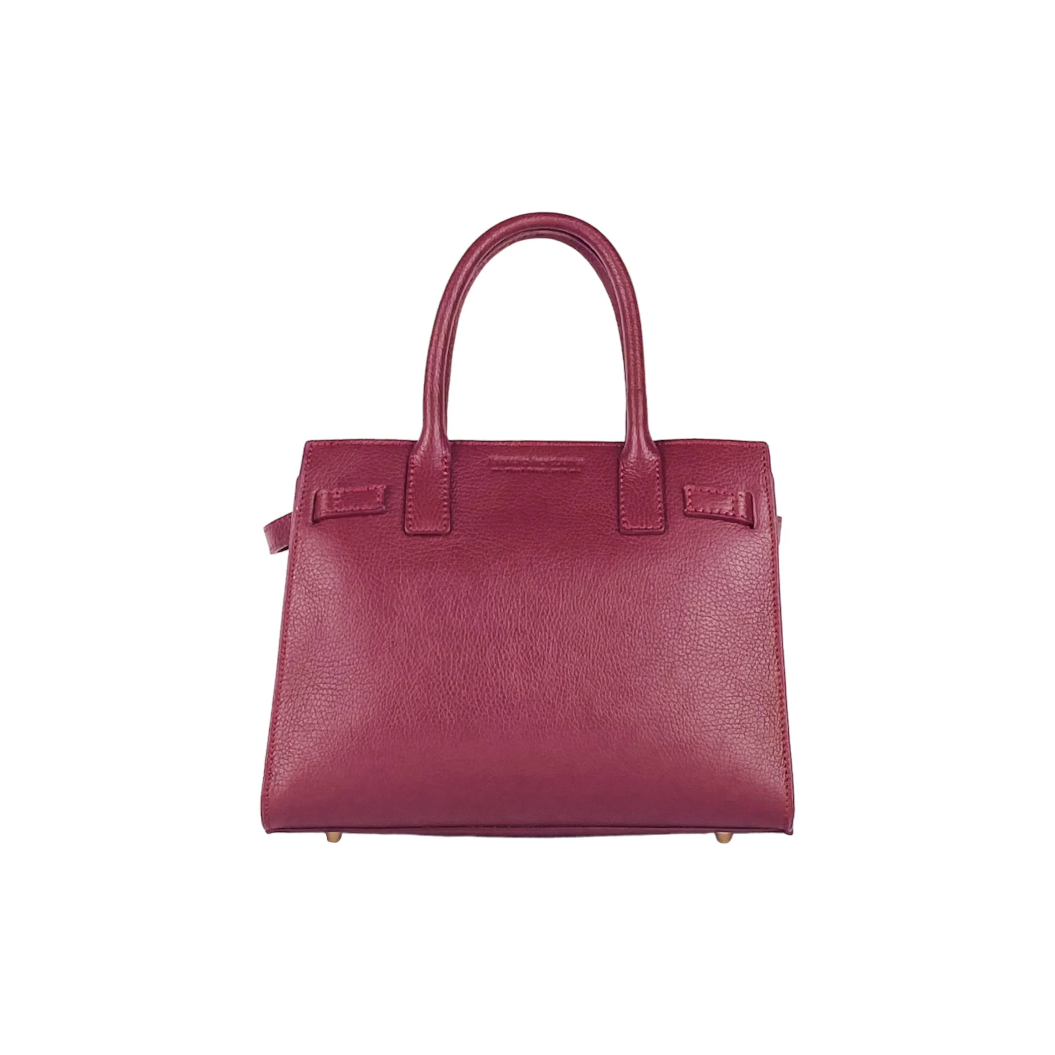 Renato Borzatta leather satchel bag bordeaux red