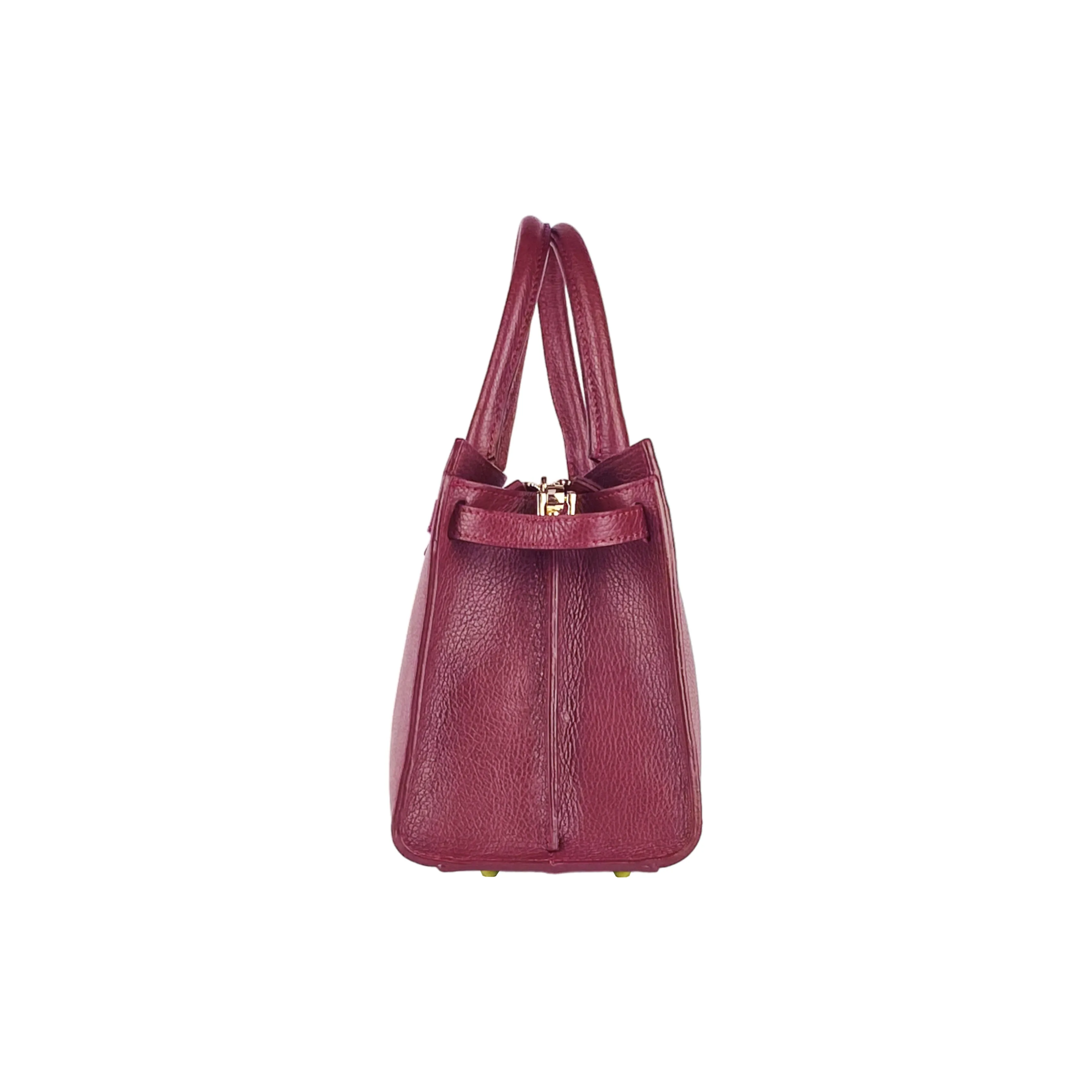 Renato Borzatta leather satchel bag bordeaux red
