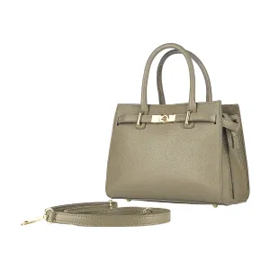 Renato Borzatta leather satchel handbag taupe