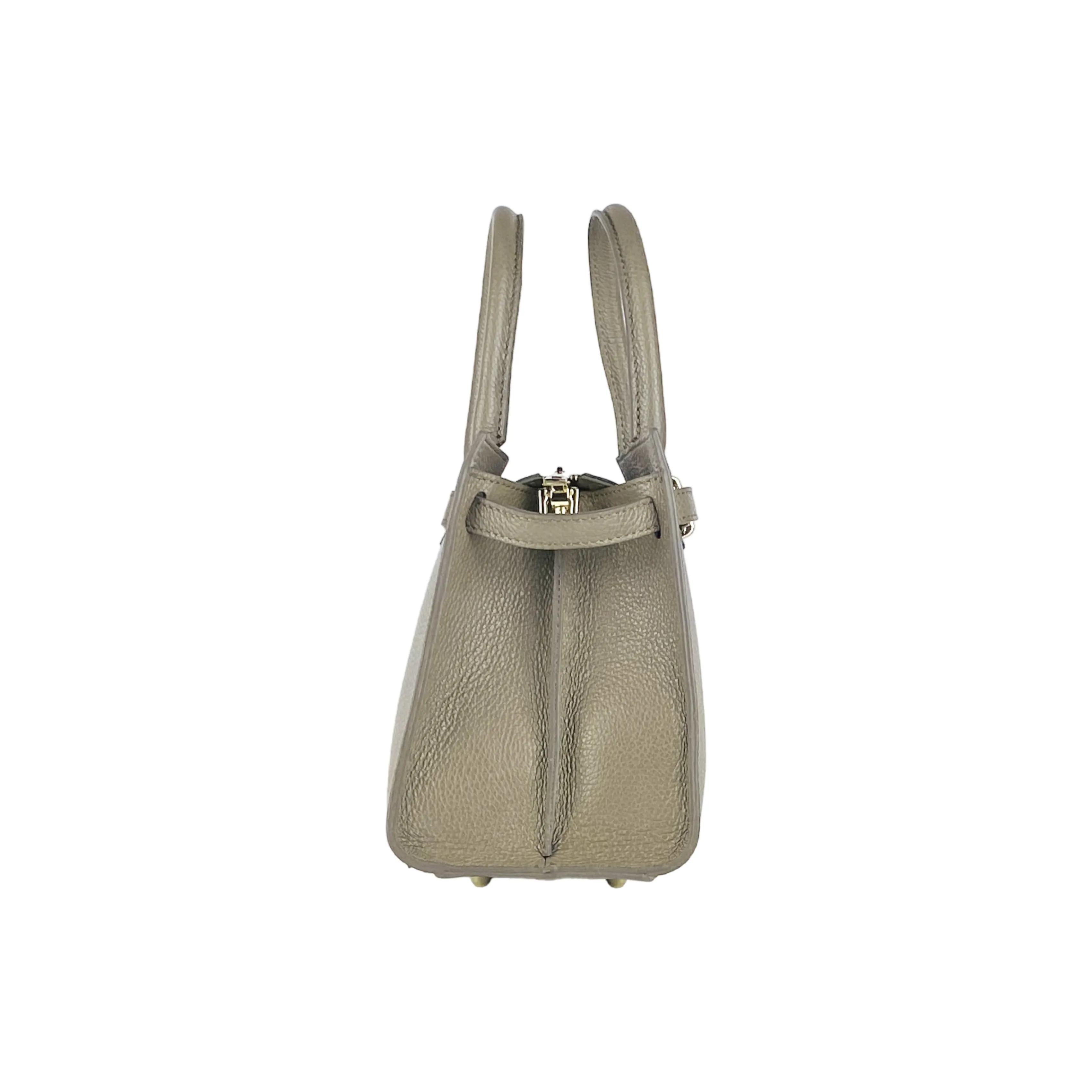 Renato Borzatta leather satchel handbag taupe