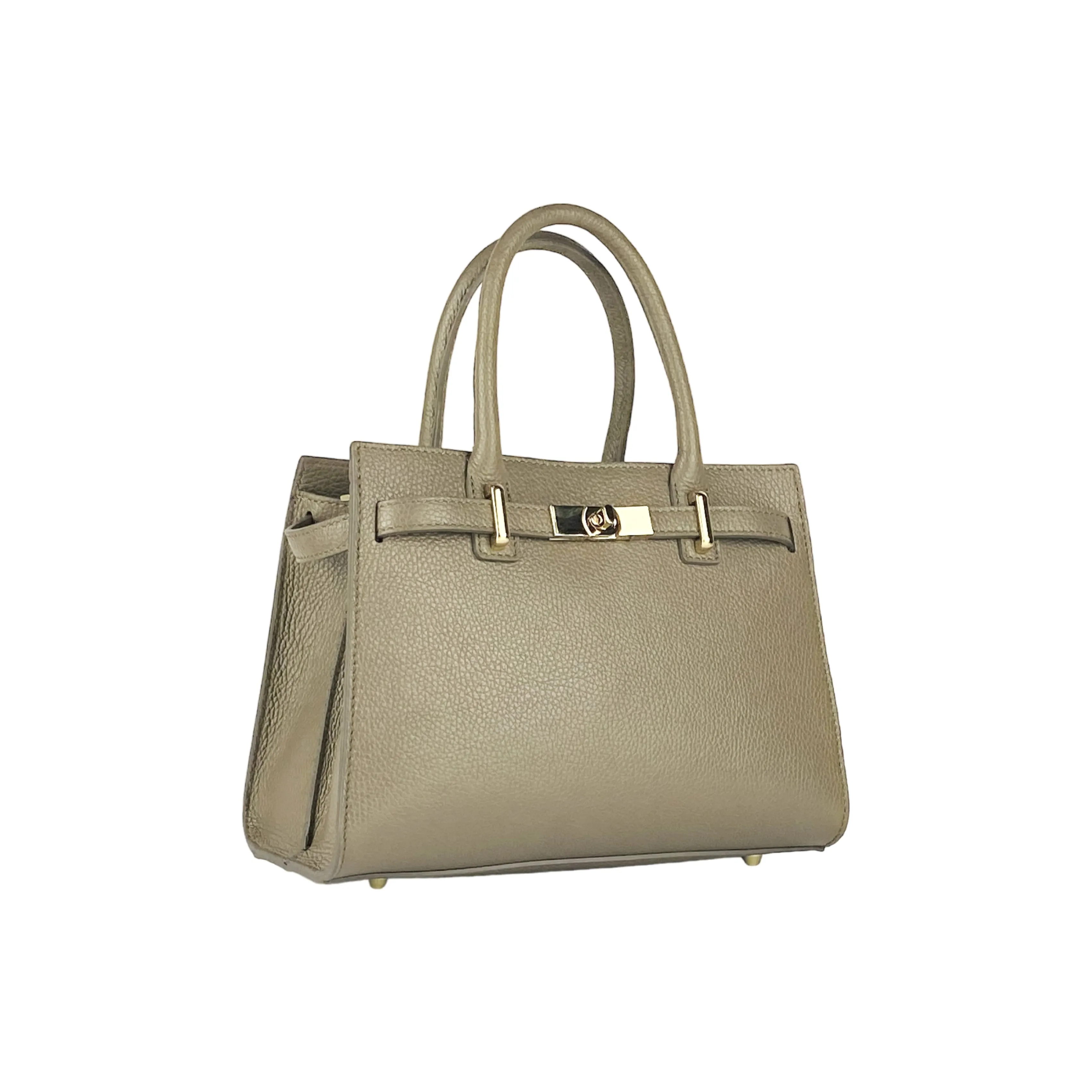 Renato Borzatta leather satchel handbag taupe