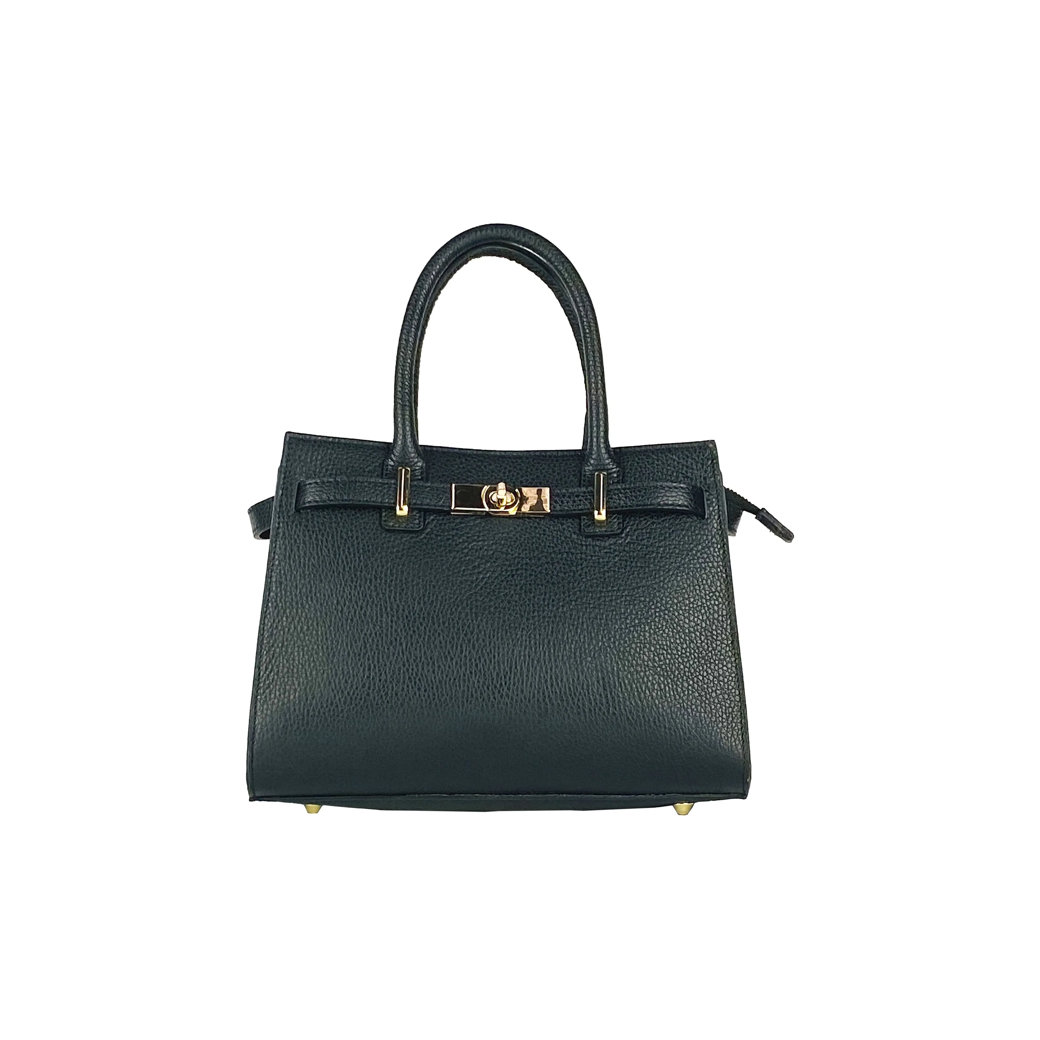 Renato Borzatta Leather Satchel Shoulder Bag Black