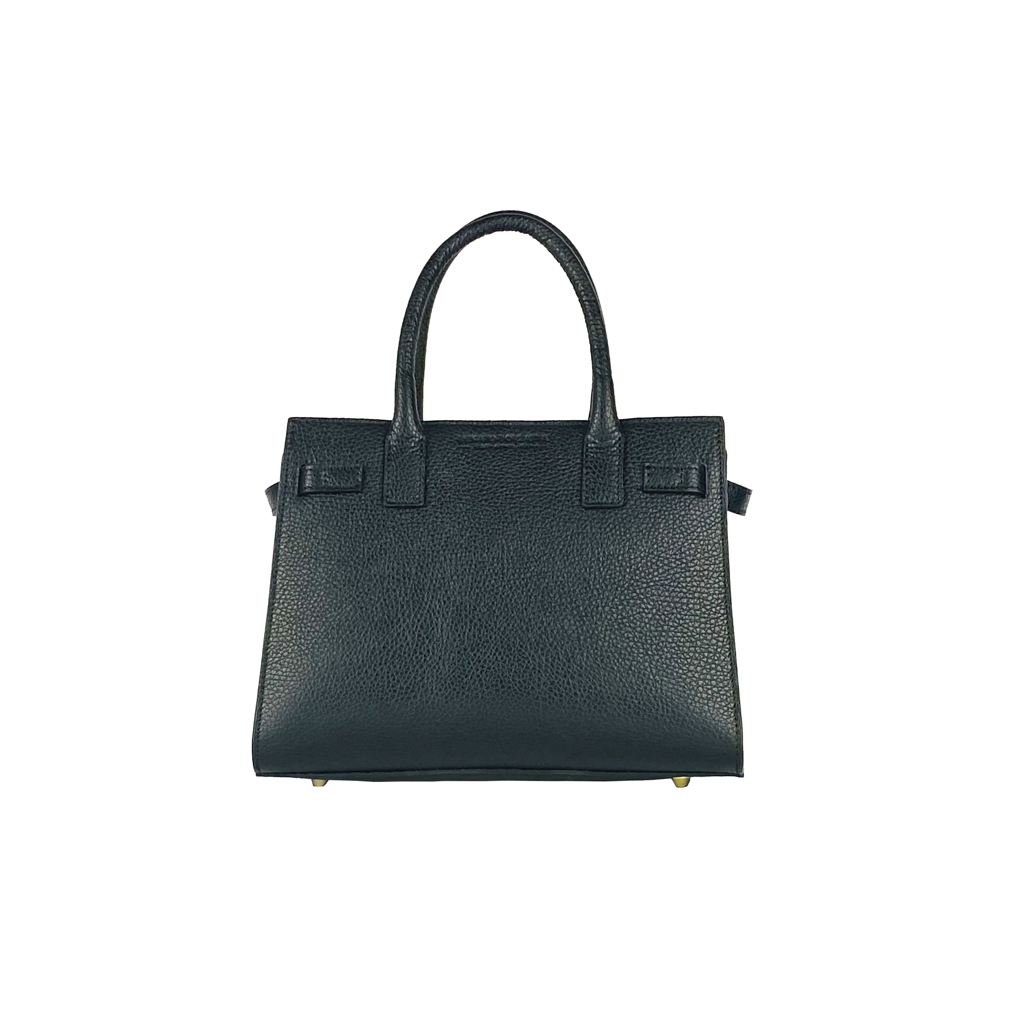 Renato Borzatta Leather Satchel Shoulder Bag Black