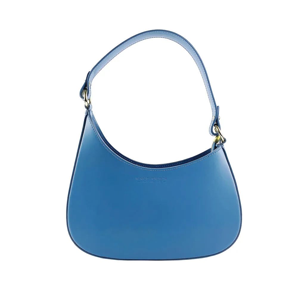 Renato Borzatta leather shoulder bag air force blue