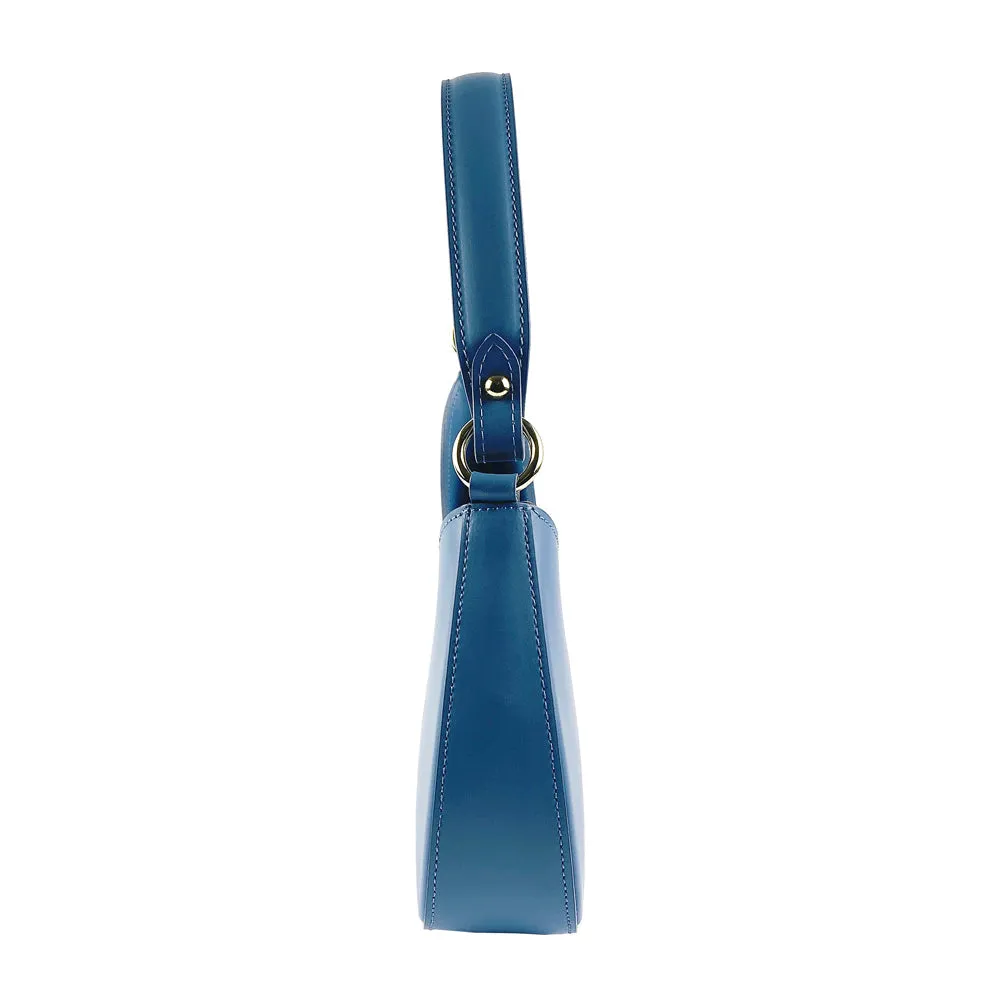 Renato Borzatta leather shoulder bag air force blue