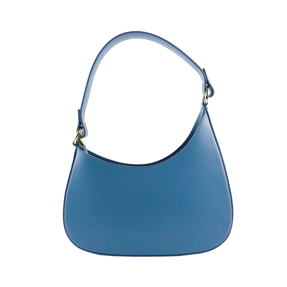 Renato Borzatta leather shoulder bag air force blue