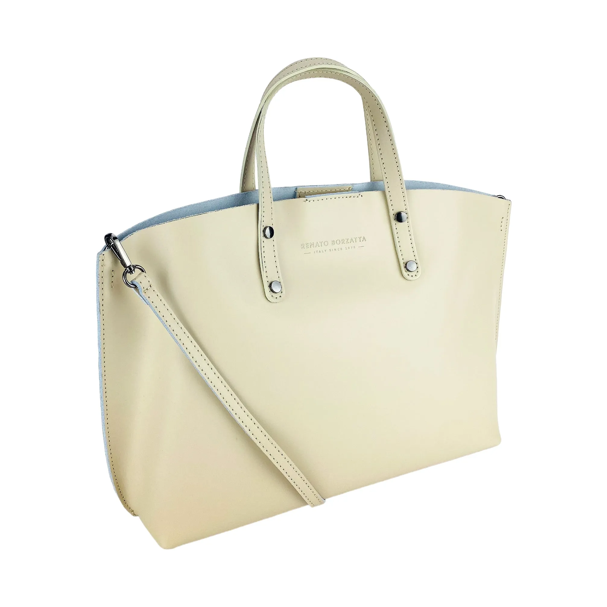 Renato Borzatta leather shoulder bag beige