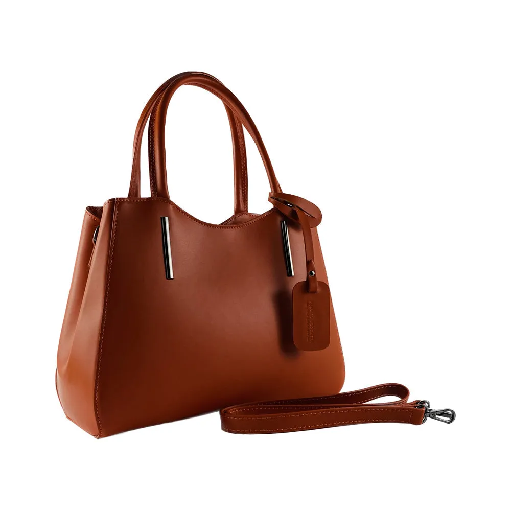 Renato Borzatta Leather Shoulder Bag Paprika Orange