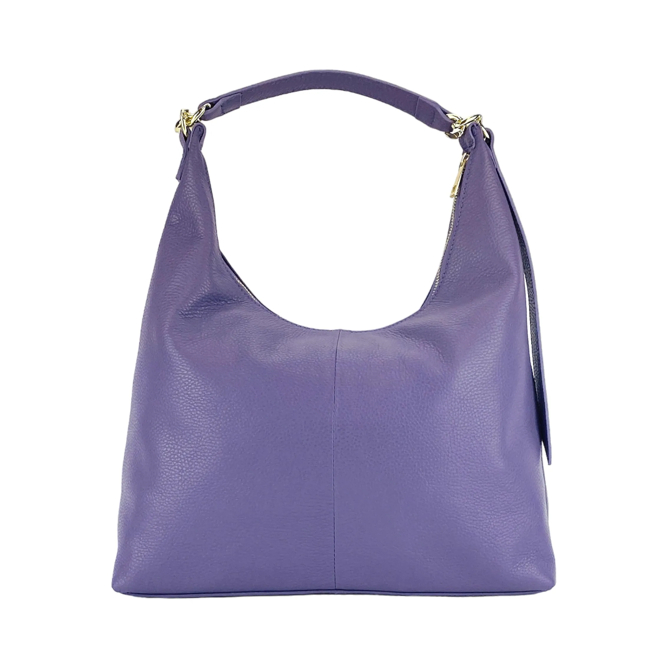 Renato Borzatta Leather Soft shoulder hobo bag purple