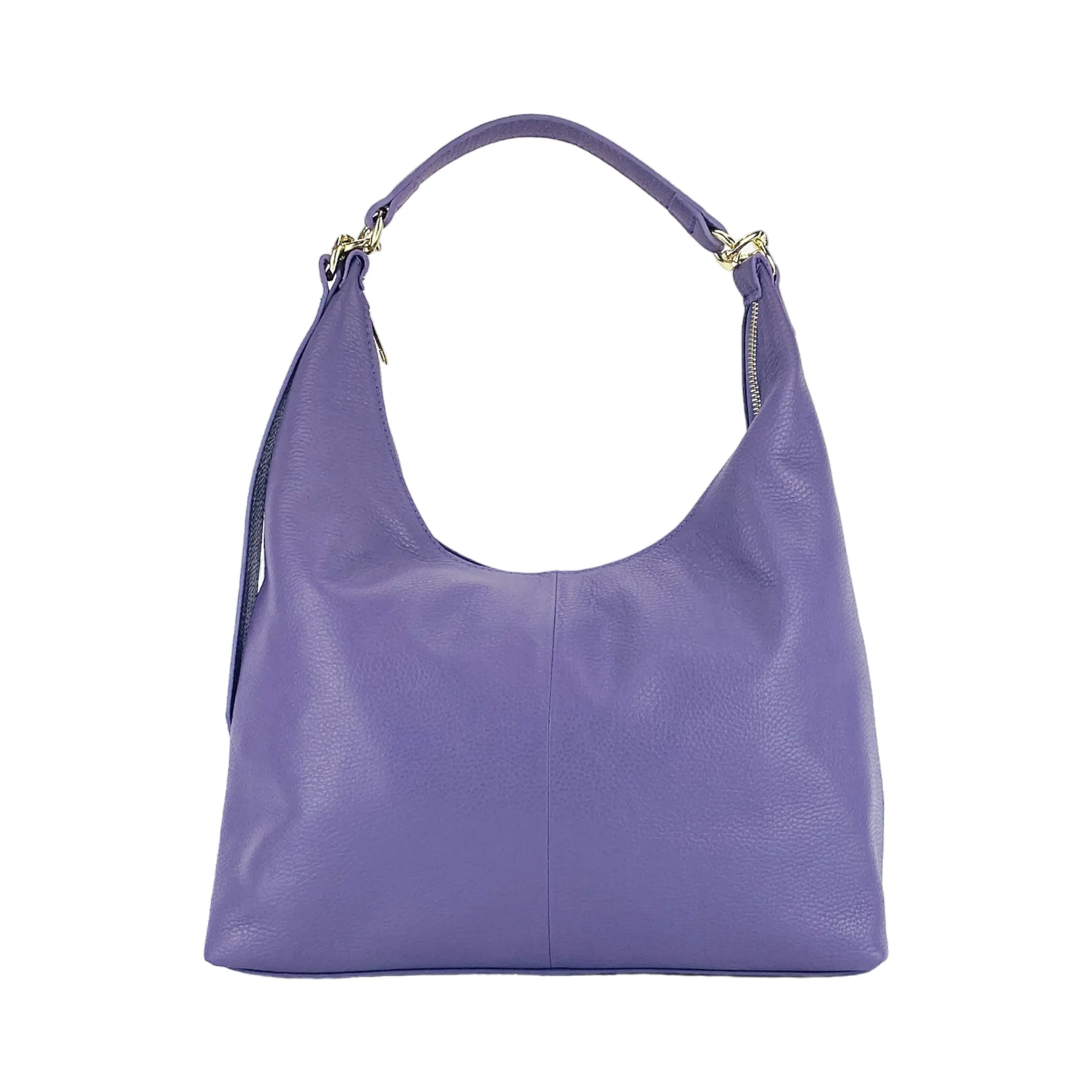 Renato Borzatta Leather Soft shoulder hobo bag purple