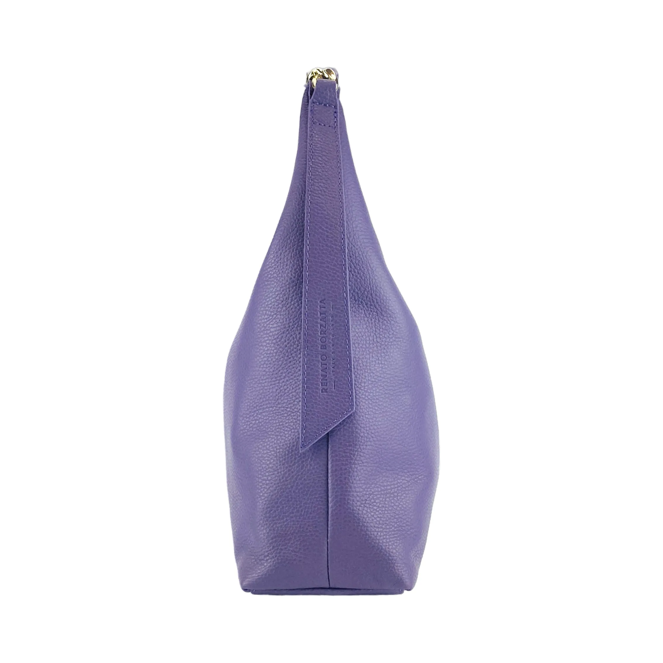 Renato Borzatta Leather Soft shoulder hobo bag purple