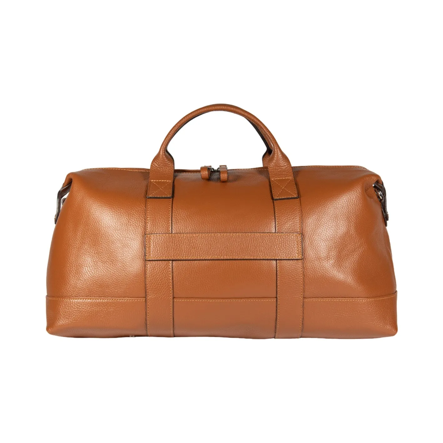 Renato Borzatta Leather Travel Duffle Bag Cognac Tan