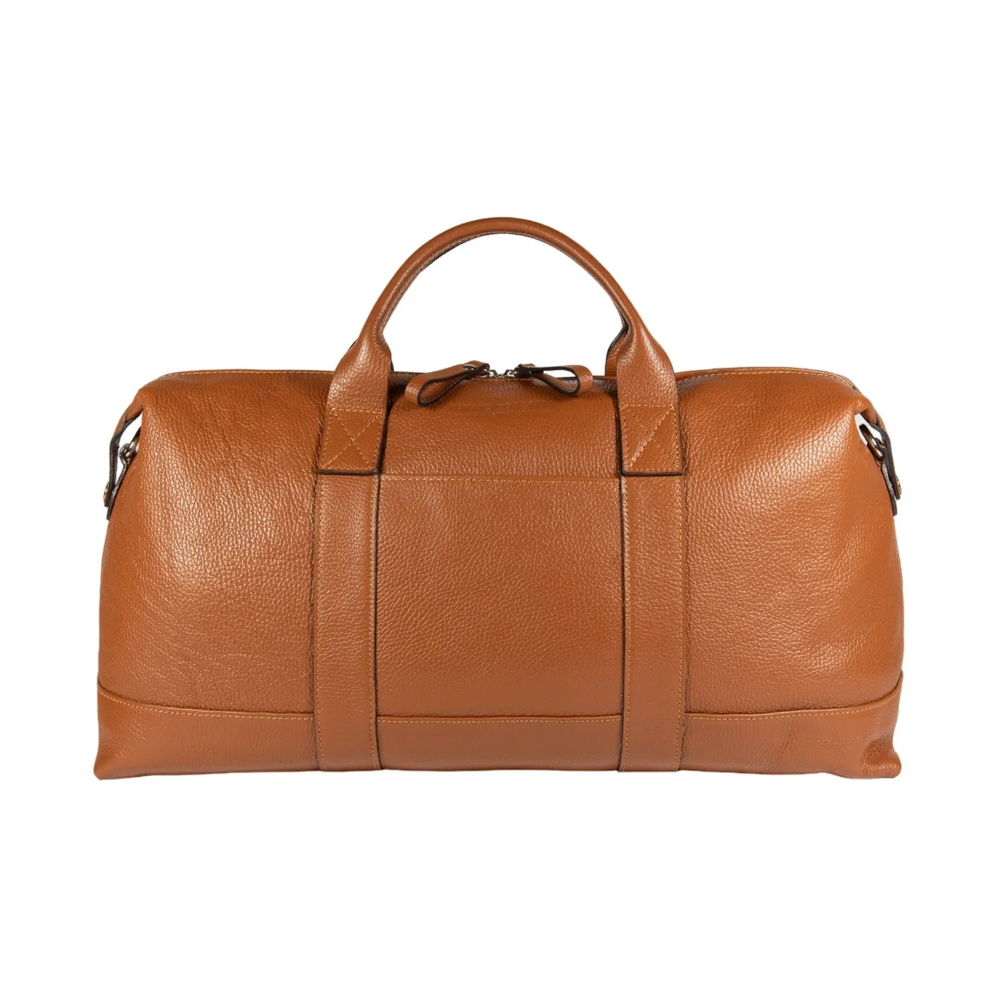 Renato Borzatta Leather Travel Duffle Bag Cognac Tan