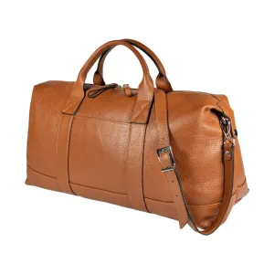 Renato Borzatta Leather Travel Duffle Bag Cognac Tan