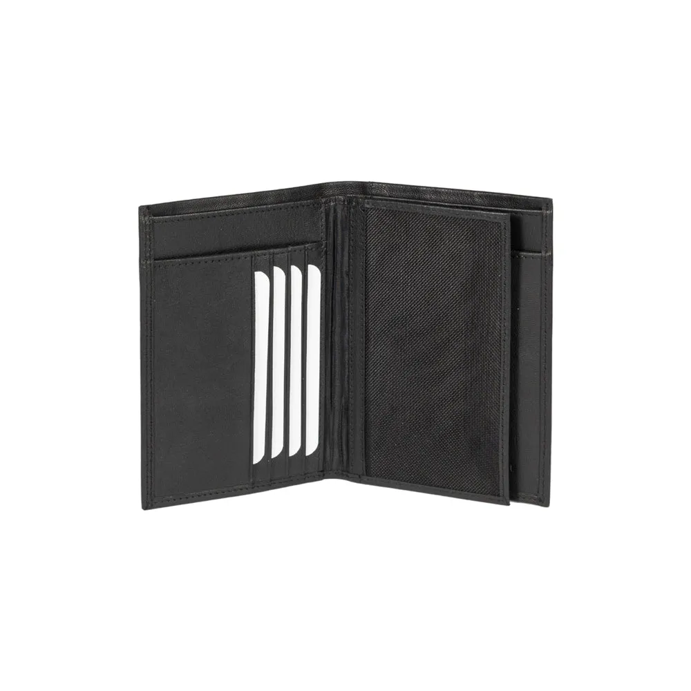 Renato Borzatta Men's Leather RFID Pocket Wallet Black