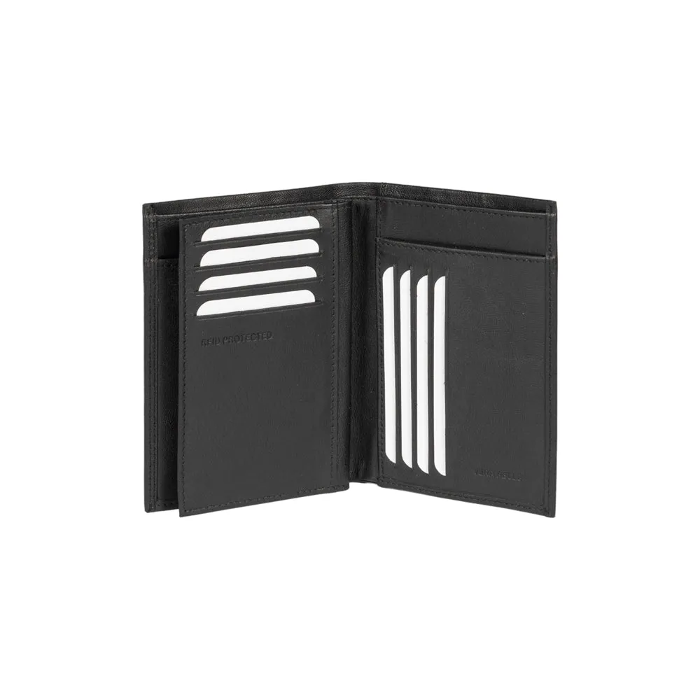 Renato Borzatta Men's Leather RFID Pocket Wallet Black