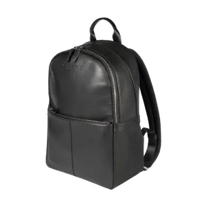 Renato Borzatta Nylon and Leather Laptop Tablet Backpack Black