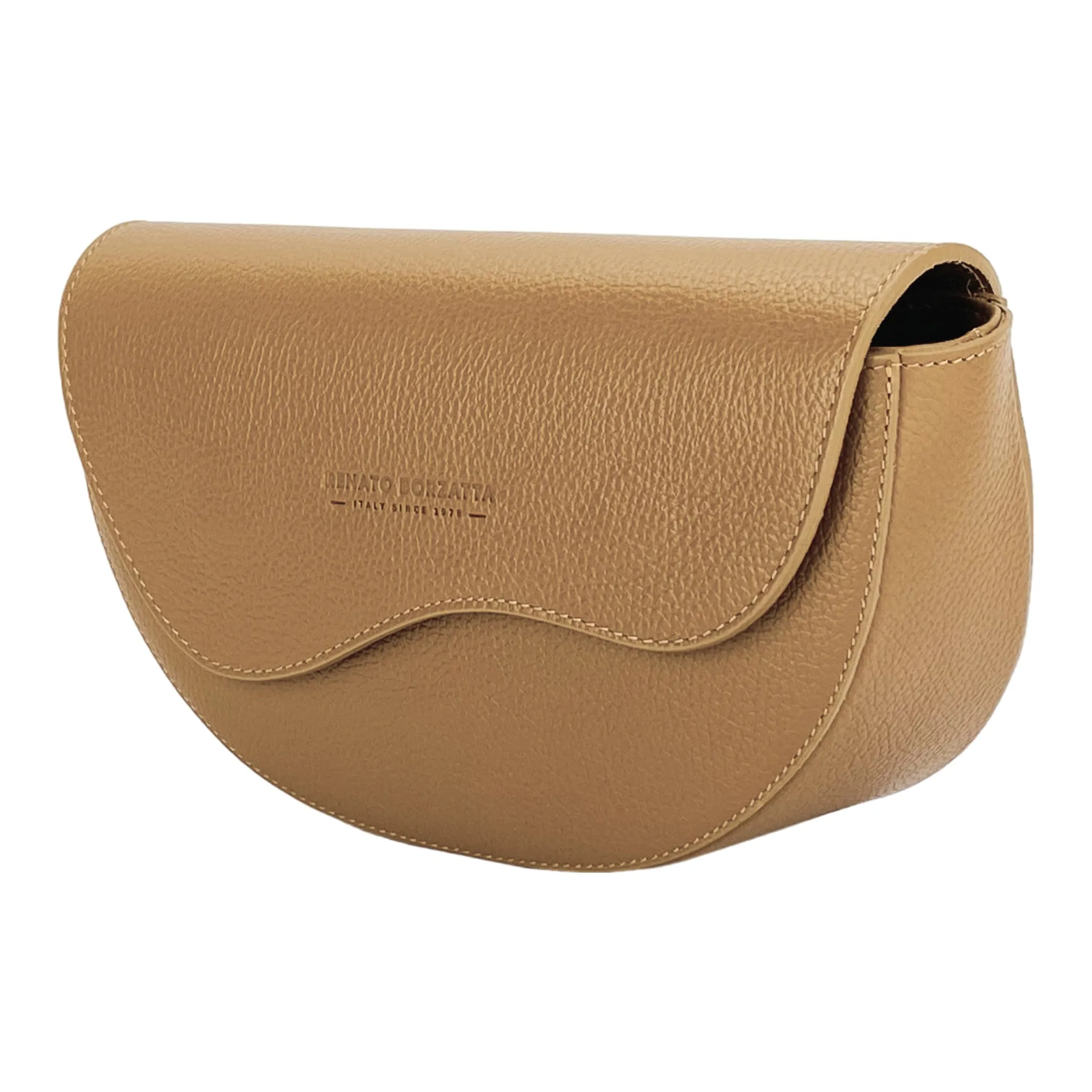 Renato Borzatta Saddle Bandolier Crossbody Leather Bag Cognac Brown