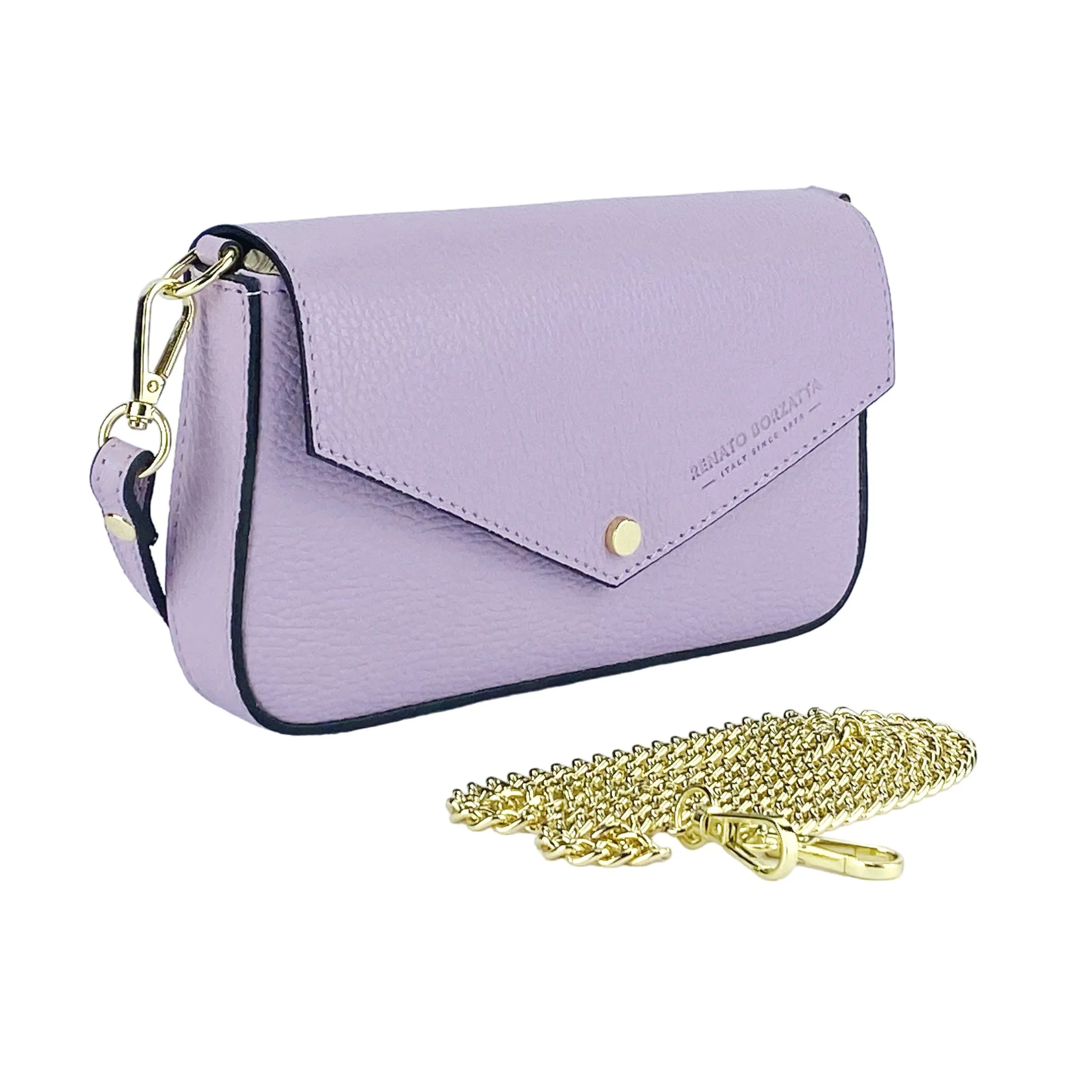 Renato Borzatta Small Chain Post Shoulder Bag Purple