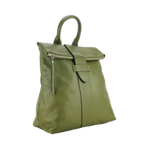 Renato Borzatta Soft leather backpack green