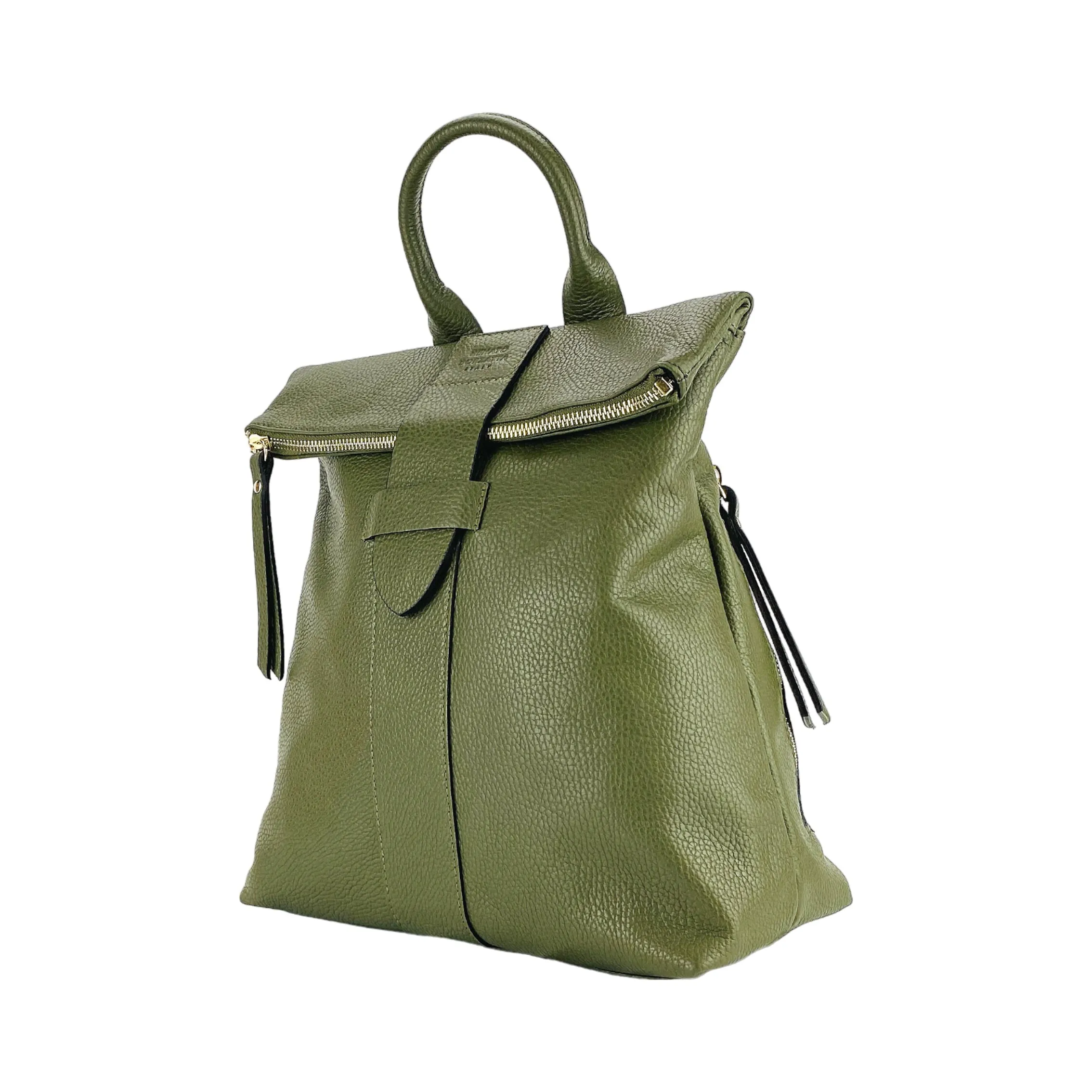 Renato Borzatta Soft leather backpack green