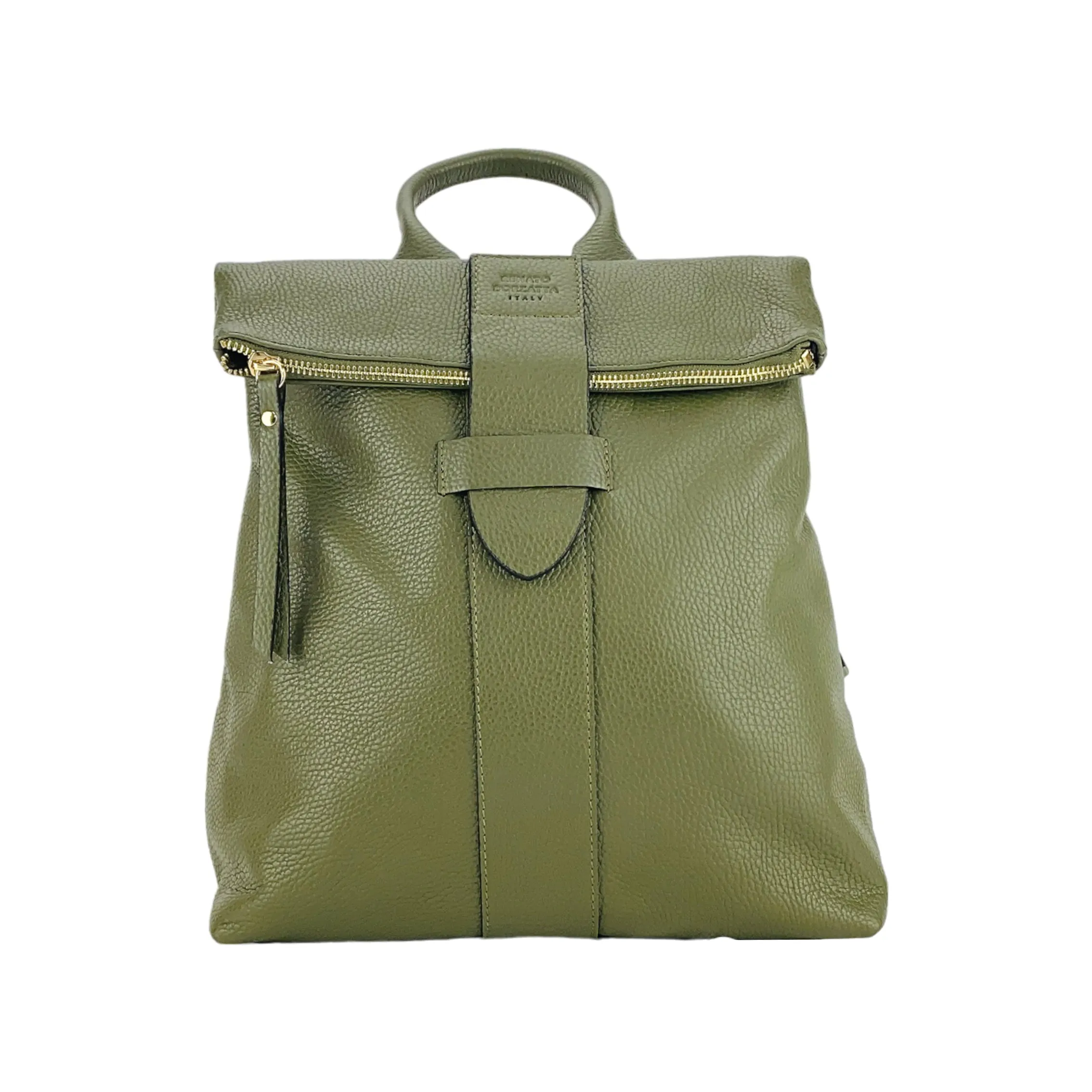 Renato Borzatta Soft leather backpack green