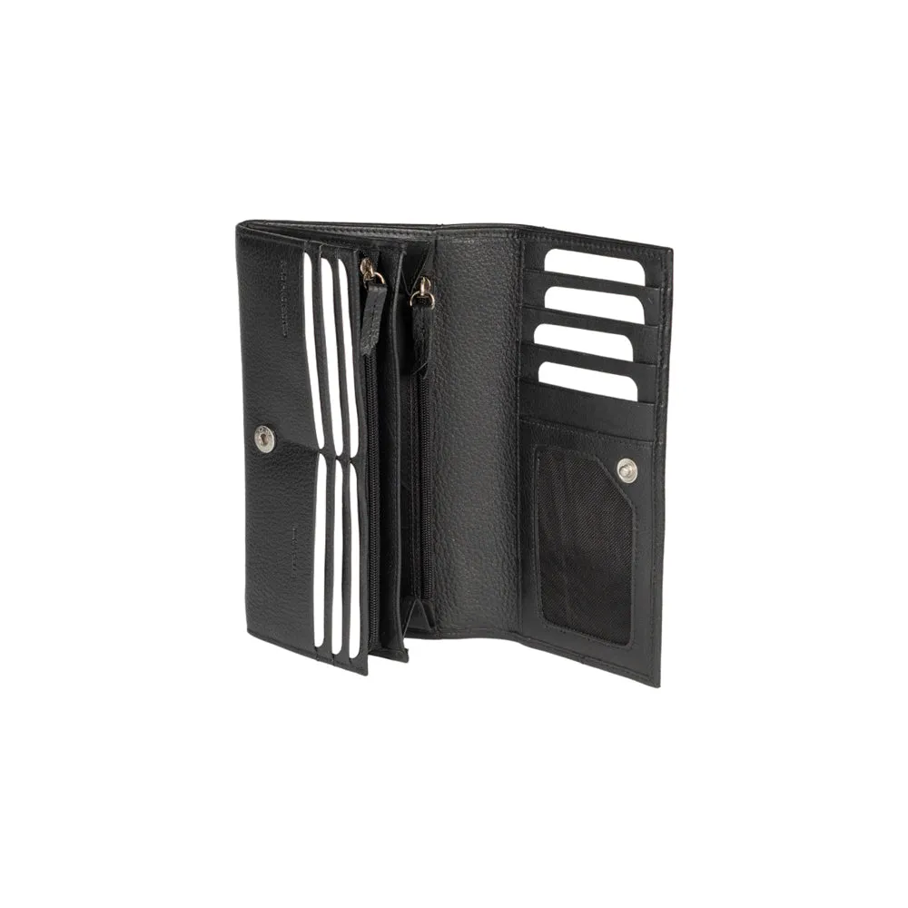 Renato Borzatta Women's Leather RFID Wallet Black