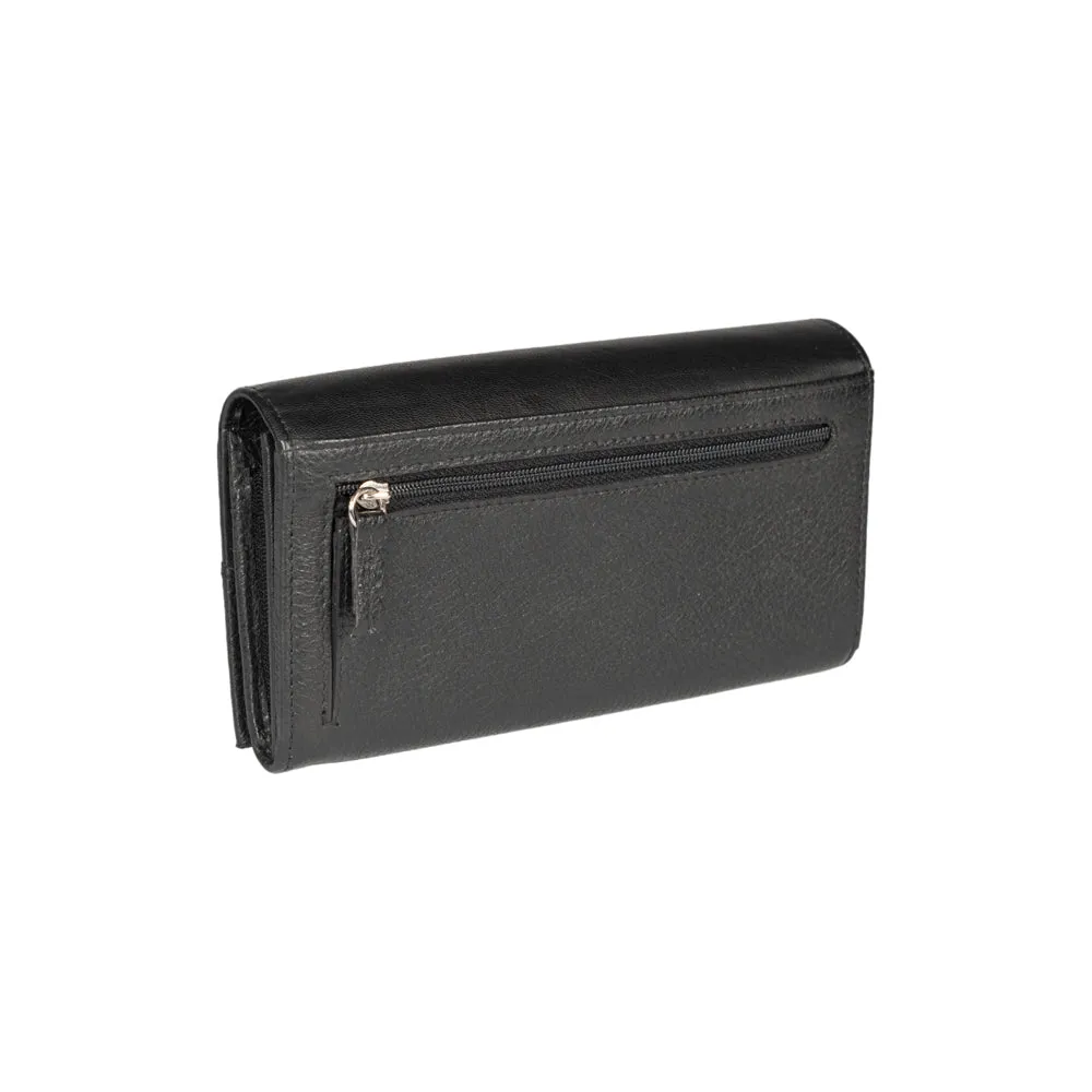 Renato Borzatta Women's Leather RFID Wallet Black