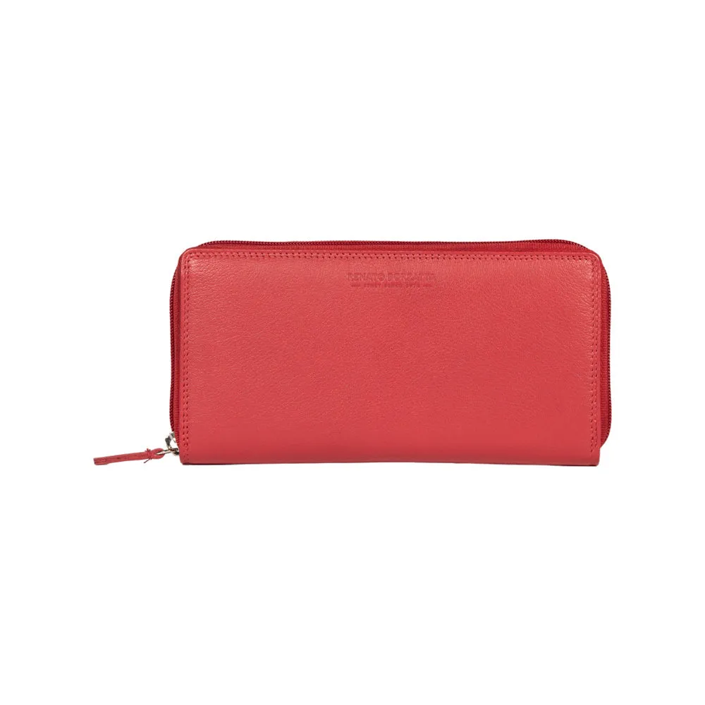 Renato Borzatta Women's Leather RFID Wallet Red