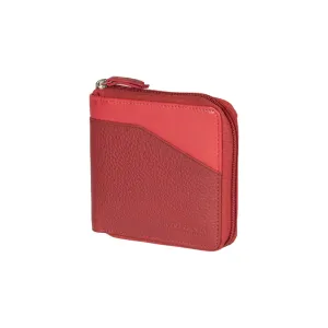 Renato Borzatta Women's Zip Around Leather Wallet Red