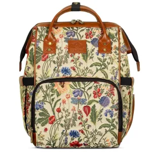 THE CLOWNFISH Willow Diaper Bag/Backpack in Tapestry Fabric for Mothers (Beige) Travel Pouch Toiletry Bag (Grey)