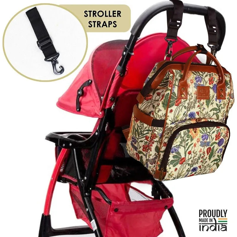 THE CLOWNFISH Willow Diaper Bag/Backpack in Tapestry Fabric for Mothers (Beige) Travel Pouch Toiletry Bag (Grey)