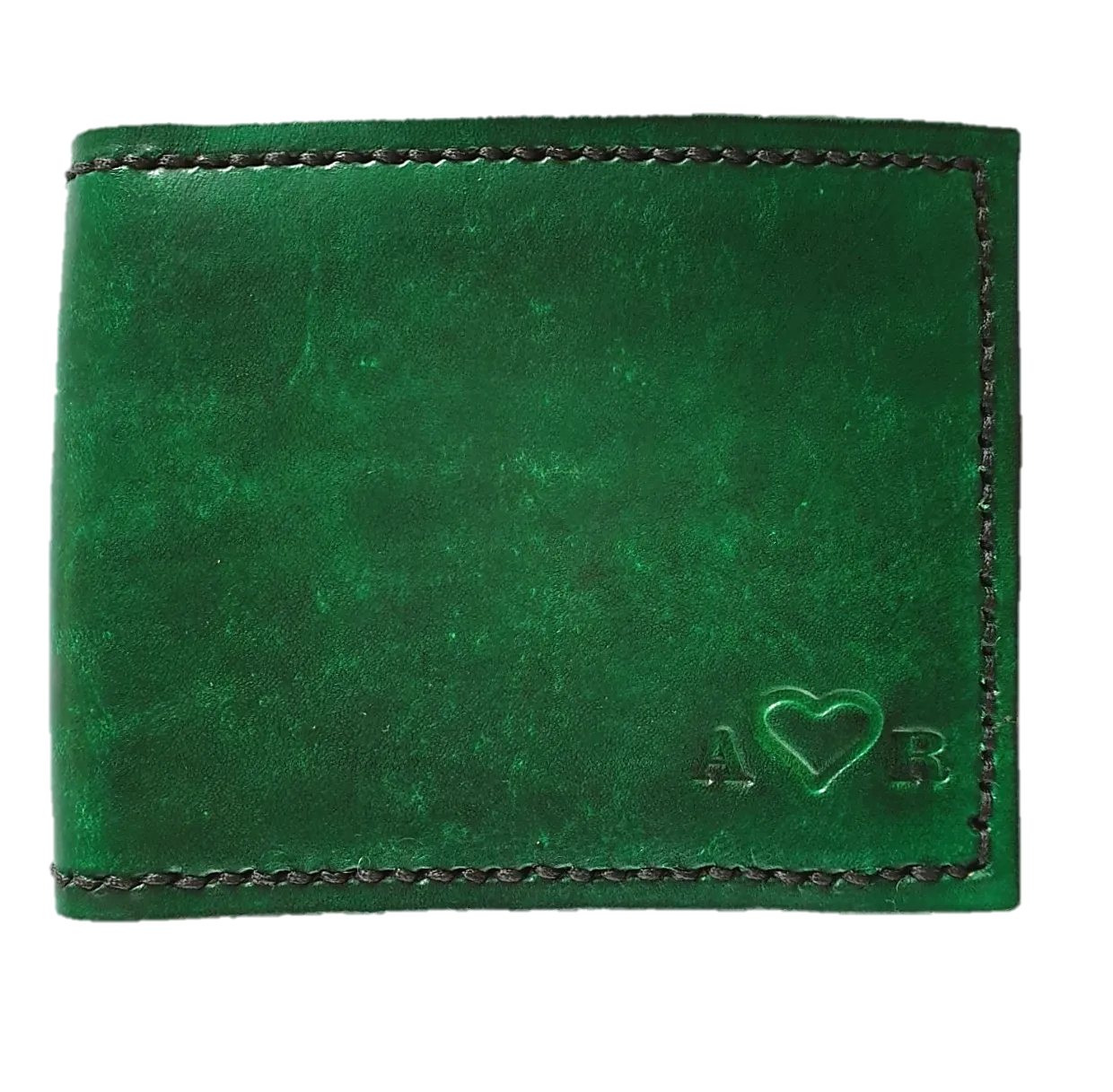 The Love Wallet - Hand Dyed - Embossed Heart between Two Initials
