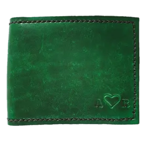 The Love Wallet - Hand Dyed - Embossed Heart between Two Initials