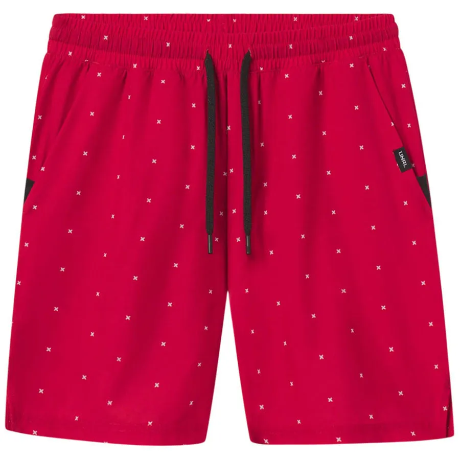 UNRL Men's Sport Red Stride Short [7.5"]