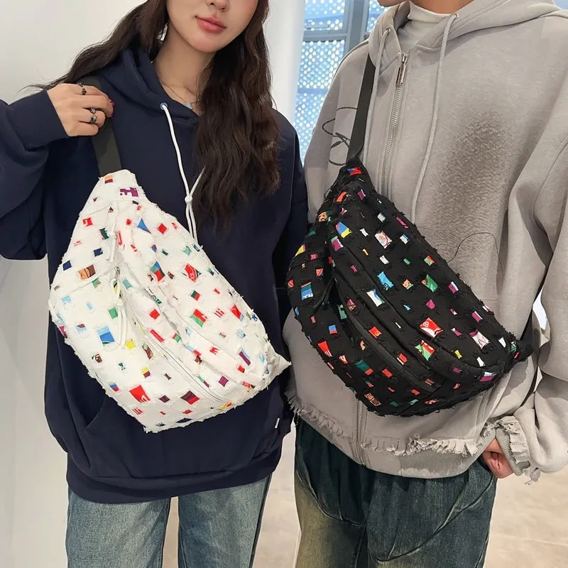 Women's & Men's & Color Plaid Texture Large Capacity Trend Bags