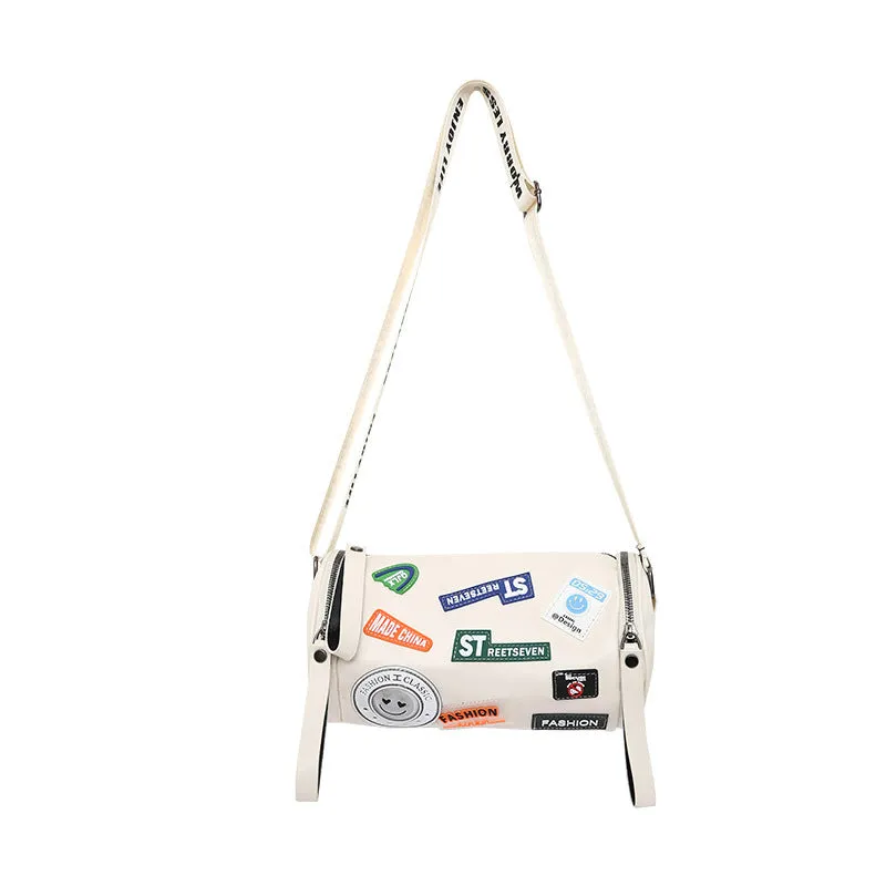 Women's & Men's & Fashion Letter Badge Round Crossbody Bags