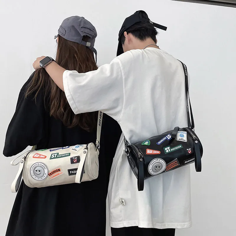 Women's & Men's & Fashion Letter Badge Round Crossbody Bags