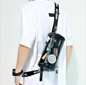 Women's & Men's & Fashion Letter Badge Round Crossbody Bags