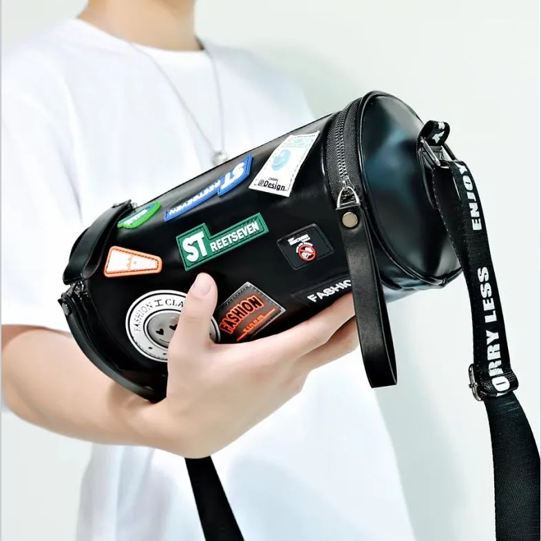Women's & Men's & Fashion Letter Badge Round Crossbody Bags